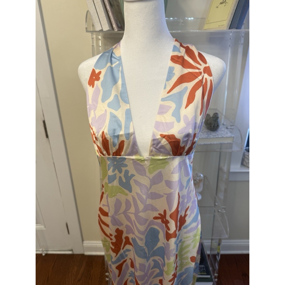 L space Tuscany Halter Floral Maxi Dress in Multi Pastels NEW Size Large  NWT - Picture 9 of 15